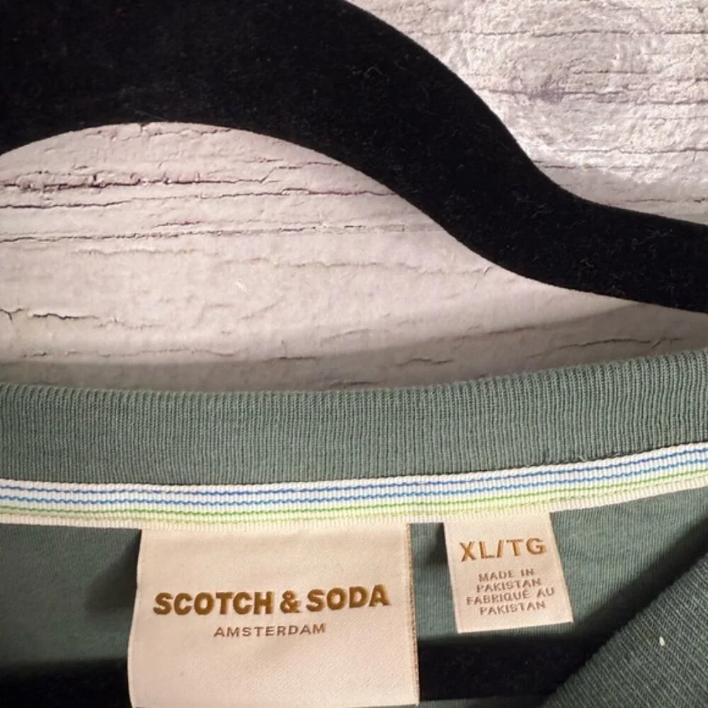 Scotch & Soda Amsterdams Men's Crewneck Pullover long sleeve top green xl - Picture 4 of 6